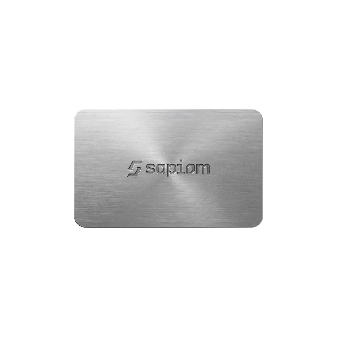 The Sapiom Access Card in brushed steel